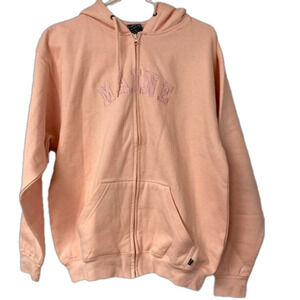 MAINE Sweatshirt Harrisburg Trading Co‎ Pink Front Zip Hood embroidered Medium